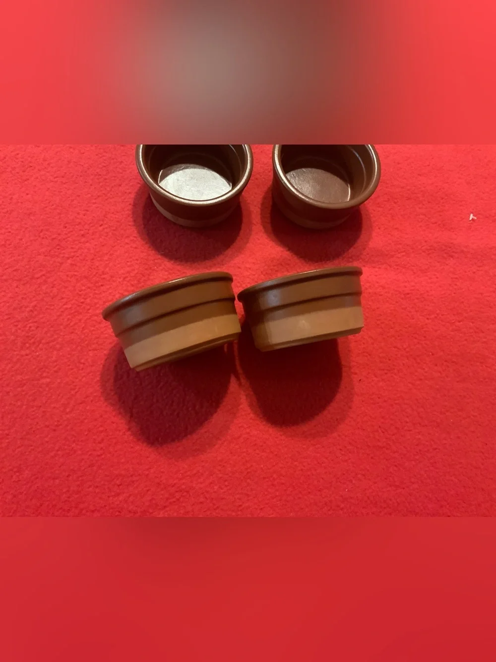 4 Cermer Terracotta Ceramic Ramekins Baking Cups Pots Dessert Dipping Bowls 4 oz